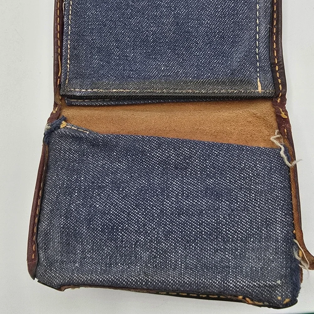 Vintage Levi Strauss & Co Bifold Leather Wallet ID Holder Read